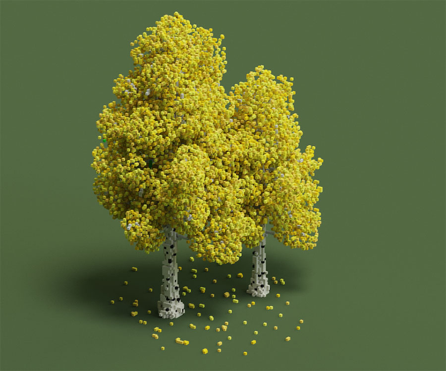 voxel aspen trees